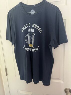 Life Is Good Navy Short-Sleeve Graphic Tee with Pitcher Print